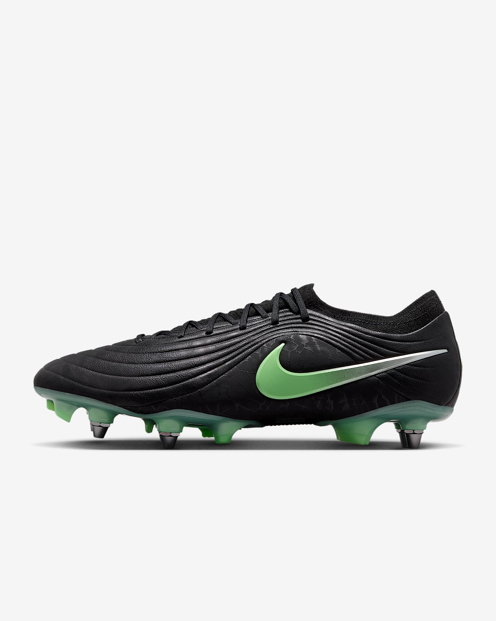 Nike Tiempo Maestro Elite Low Top Fußballschuh für weichen Rasen – Schwarz/Schwarz/Illusion Green
