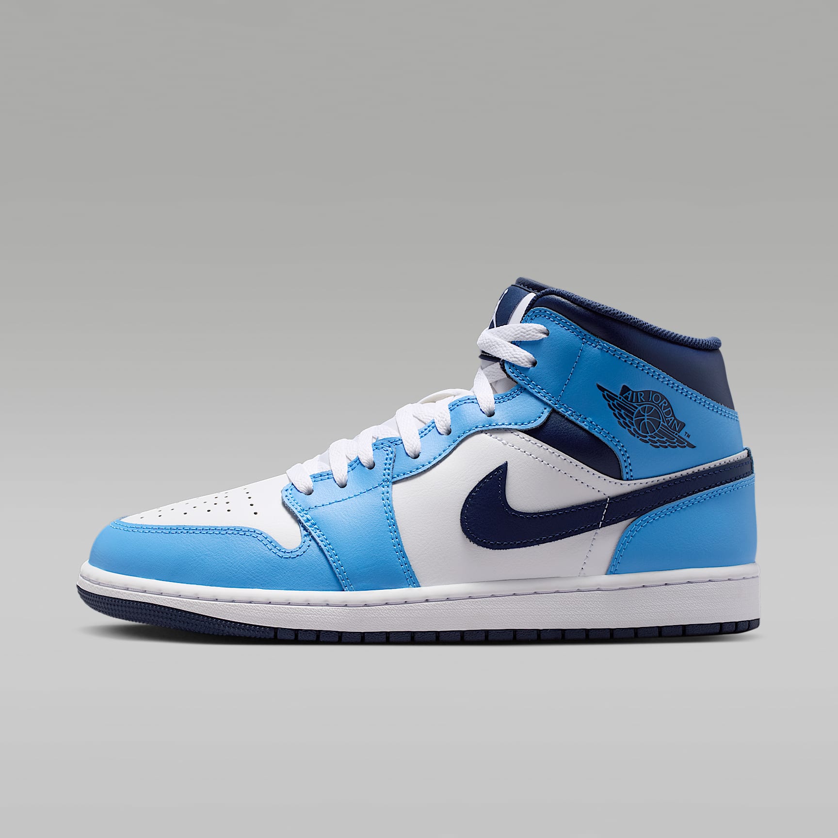 Air Jordan 1 Mid Herrenschuh – University Blue/Weiß/Sail/Midnight Navy