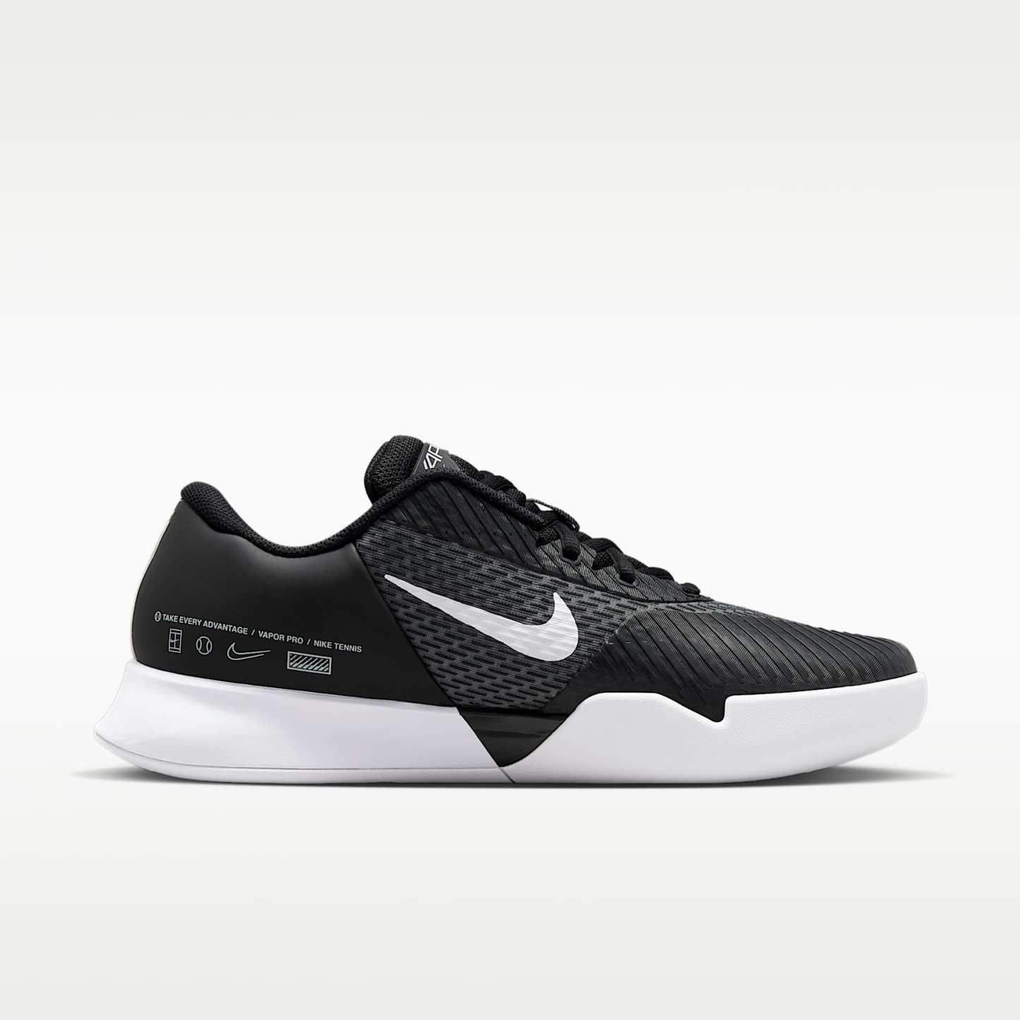 NikeCourt Air Zoom Vapor Pro 2 Herren-Tennisschuh für Teppichplätze – Schwarz/Weiß