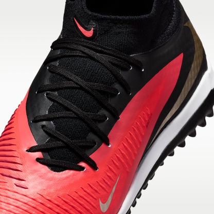 Nike Phantom 6 High Academy Fußballschuh für Turf – Bright Crimson/Schwarz/Blur