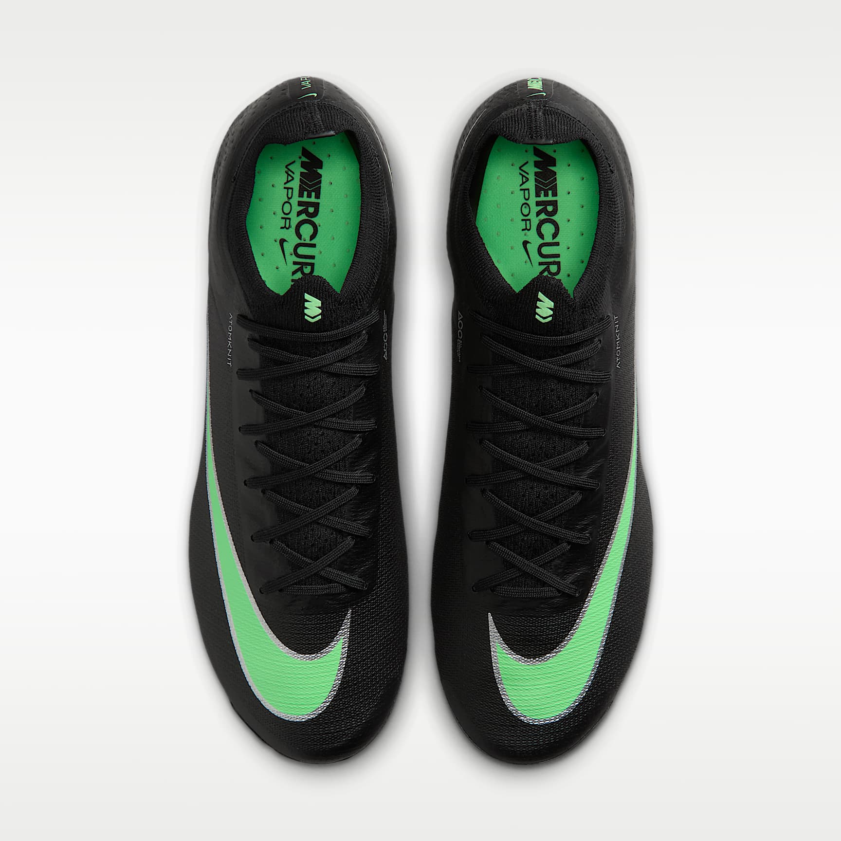Nike Mercurial Vapor 17 Elite Low-Top-Fußballschuh für weichen Rasen – Schwarz/Schwarz/Illusion Green