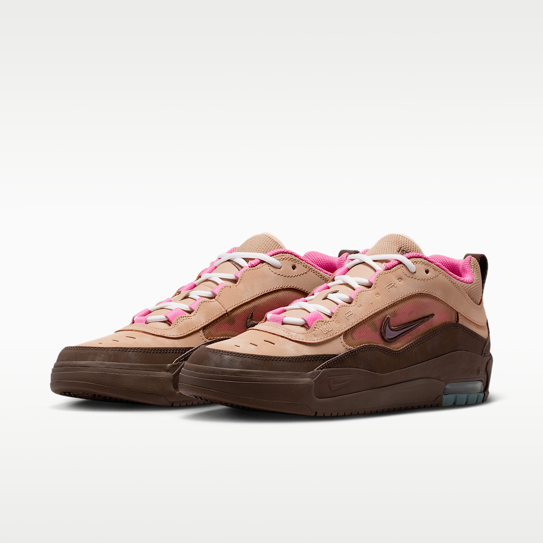 Nike Air Max Ishod Skateboardschuh – Hemp/Pinksicle/University Gold/Baroque Brown
