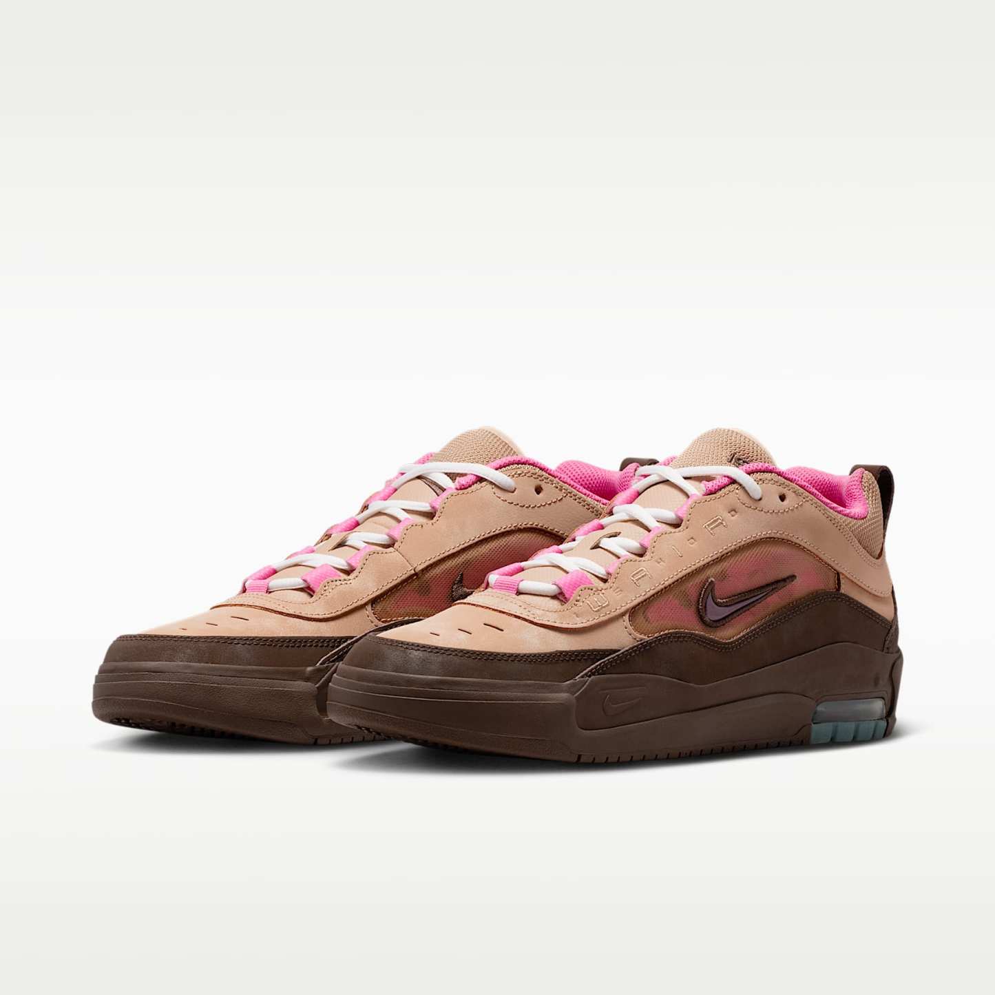 Nike Air Max Ishod Skateboardschuh – Hemp/Pinksicle/University Gold/Baroque Brown