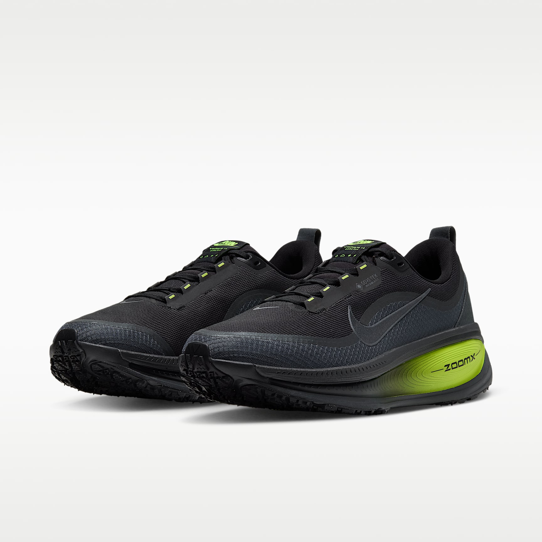 Nike Vomero 18 GORE-TEX wasserdichter Straßenlaufschuh mit reflektierenden Akzenten (Herren) – Anthracite/Lemon Venom/Schwarz