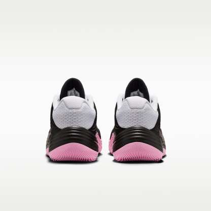 Nike Precision 8 Low Basketballschuh (Herren) – Weiß/Schwarz/Pink Rise/Pink Rise