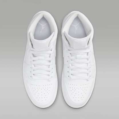 Air Jordan 1 Mid Schuh (Herren) – Weiß/Weiß/Weiß