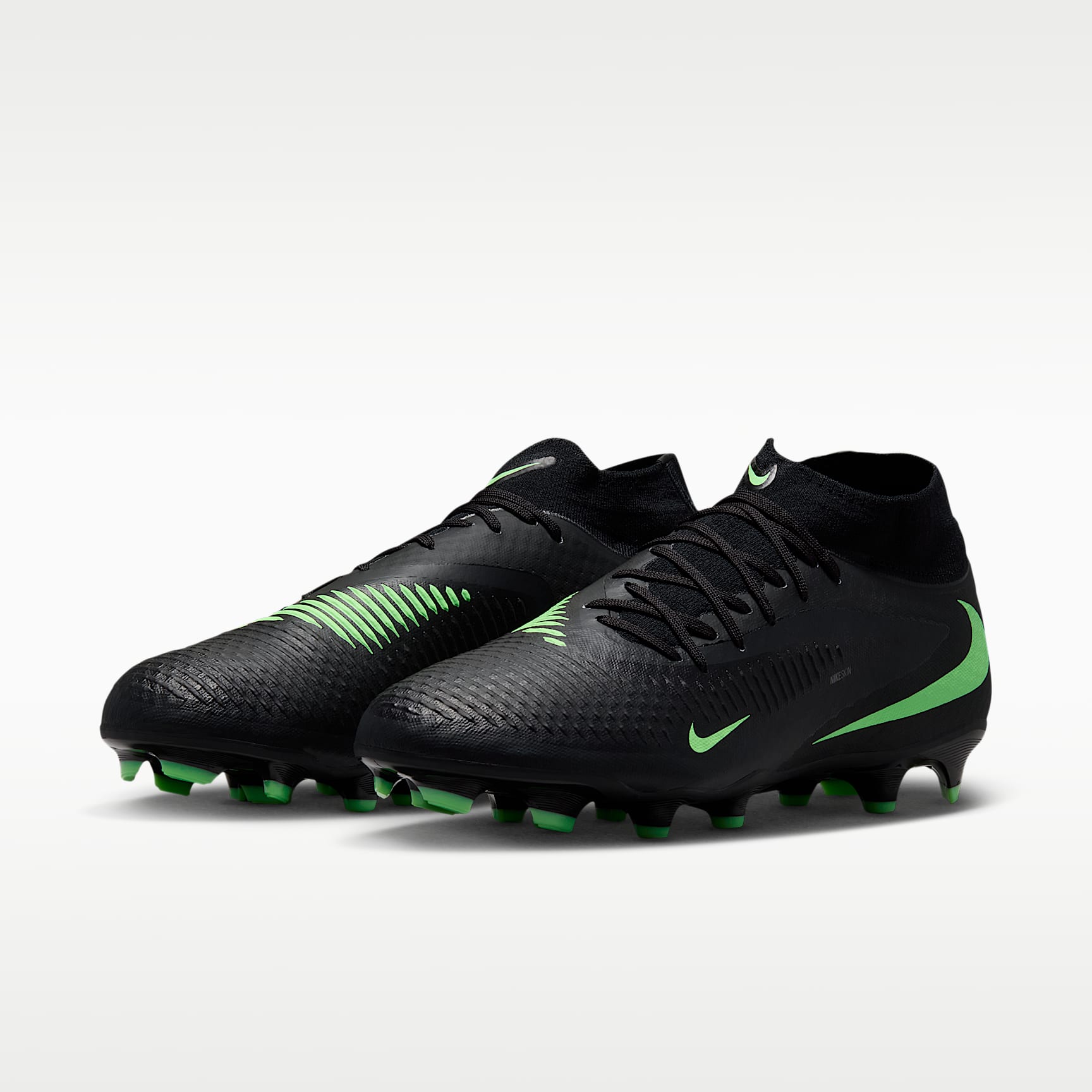 Nike Phantom 6 High Academy Fußballschuh für verschiedene Böden – Schwarz/Schwarz/Illusion Green