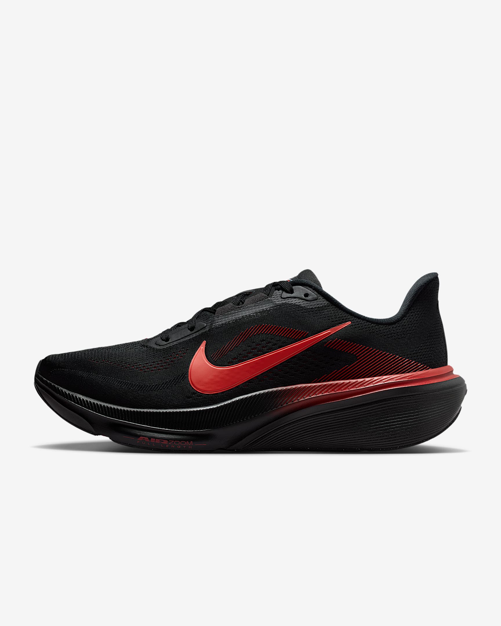 Nike Pegasus 42 Straßenlaufschuh (Herren) – Schwarz/University Red/Wolf Grey/Bright Crimson