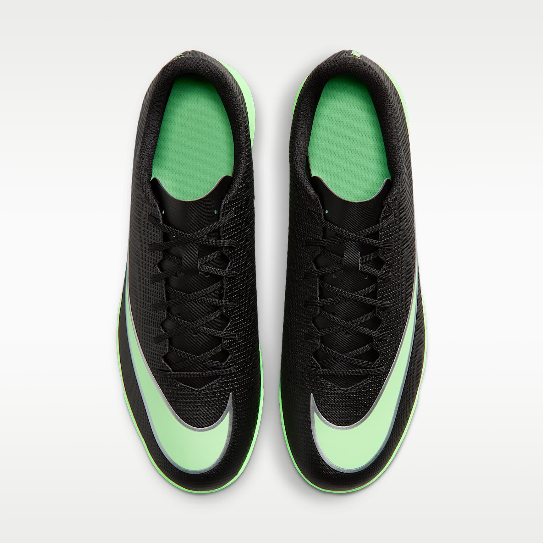 Nike Mercurial Vapor 17 Club Low-Top-Fußballschuh für Turf – Schwarz/Schwarz/Illusion Green