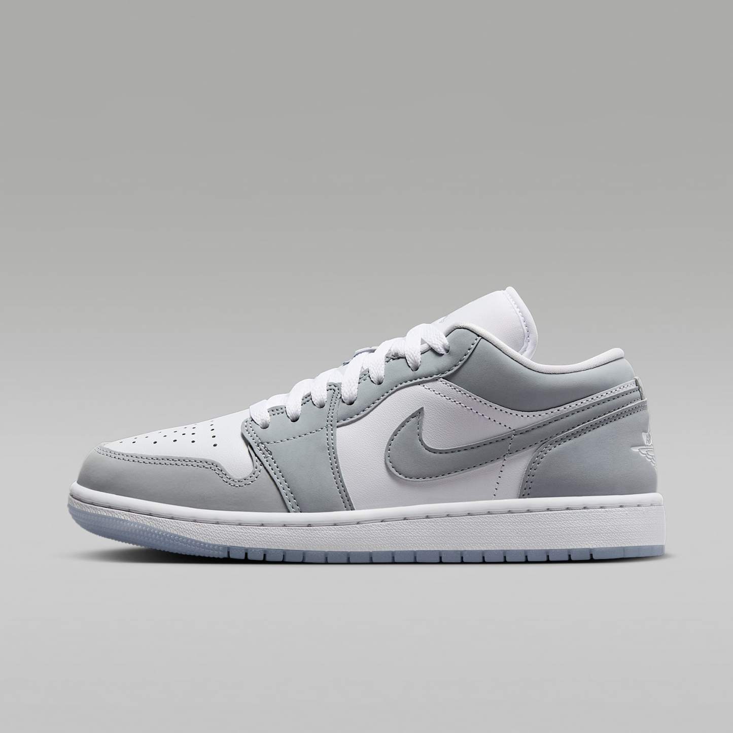Air Jordan 1 Low Damenschuh – Weiß/Aluminum/Wolf Grey