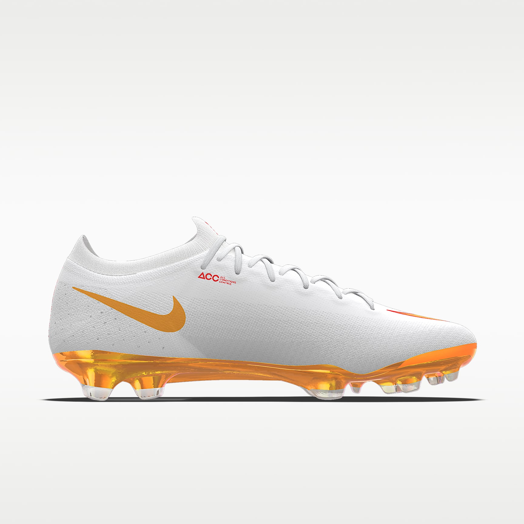 Nike Mercurial Vapor 17 Elite By You personalisierbarer Low-Top-Fußballschuh für normalen Rasen – Bright Crimson/Weiß [9274715451]