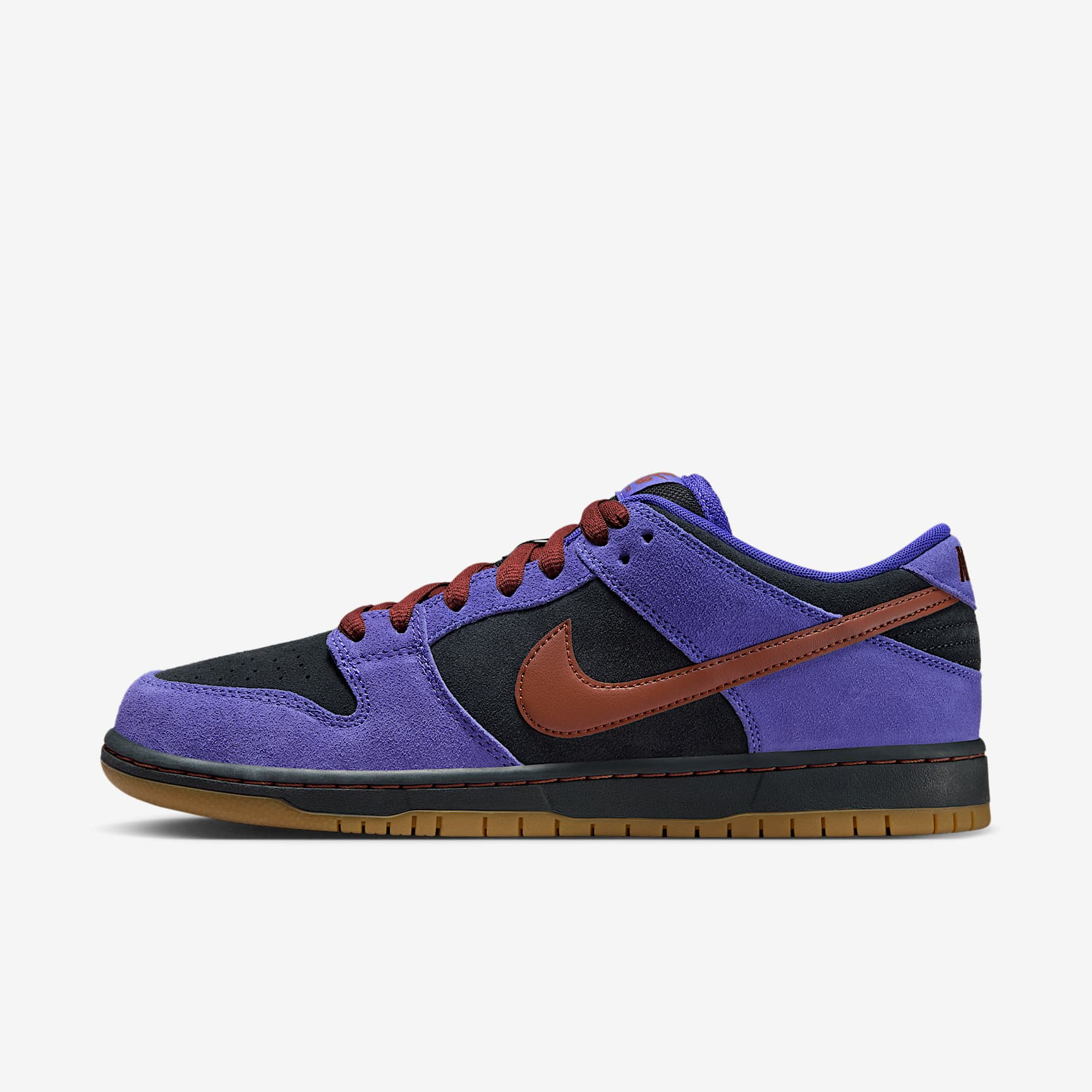 Nike SB Dunk Low Pro Skateboardschuh – Persian Violet/Off Noir/Gum Medium Brown/Cinnamon