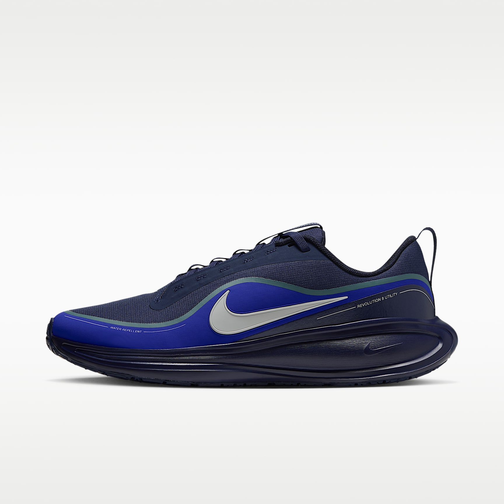 Nike Revolution 8 Utility Straßenlaufschuh (Herren) – Midnight Navy/Racer Blue/Smokey Blue/Grey Mist