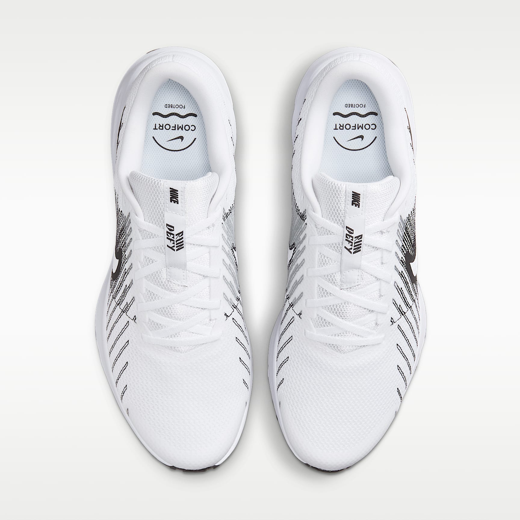 Nike Run Defy Straßenlaufschuh (Herren) – Weiß/Schwarz