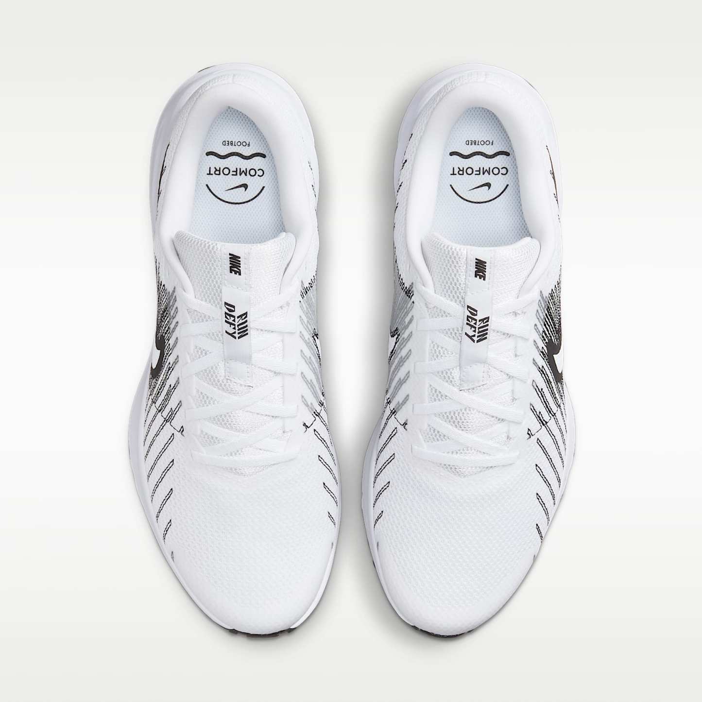 Nike Run Defy Straßenlaufschuh (Herren) – Weiß/Schwarz