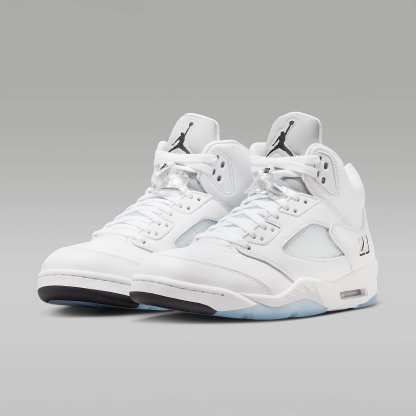 Air Jordan 5 Retro OG "White Metallic" Schuh (Herren) – Weiß/Metallic Silver/Schwarz