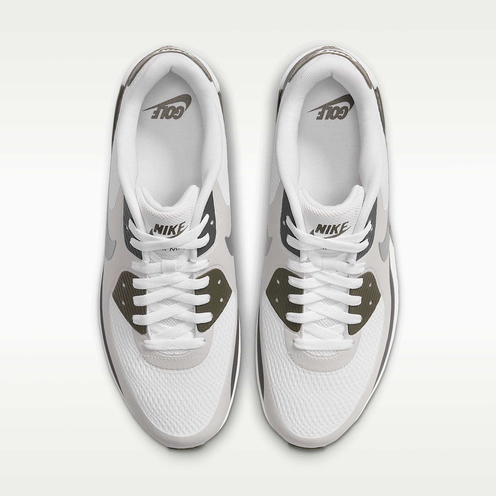 Nike Air Max 90 G Golfschuh – Weiß/Medium Olive/Vast Grey/Metallic Silver