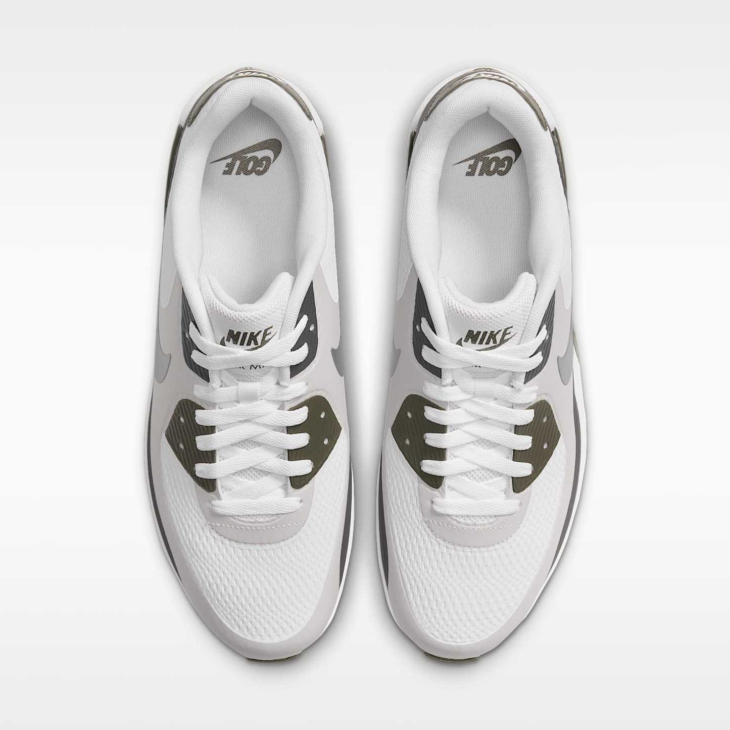 Nike Air Max 90 G Golfschuh – Weiß/Medium Olive/Vast Grey/Metallic Silver