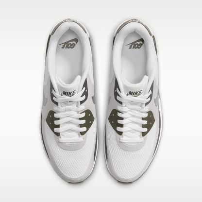 Nike Air Max 90 G Golfschuh – Weiß/Medium Olive/Vast Grey/Metallic Silver