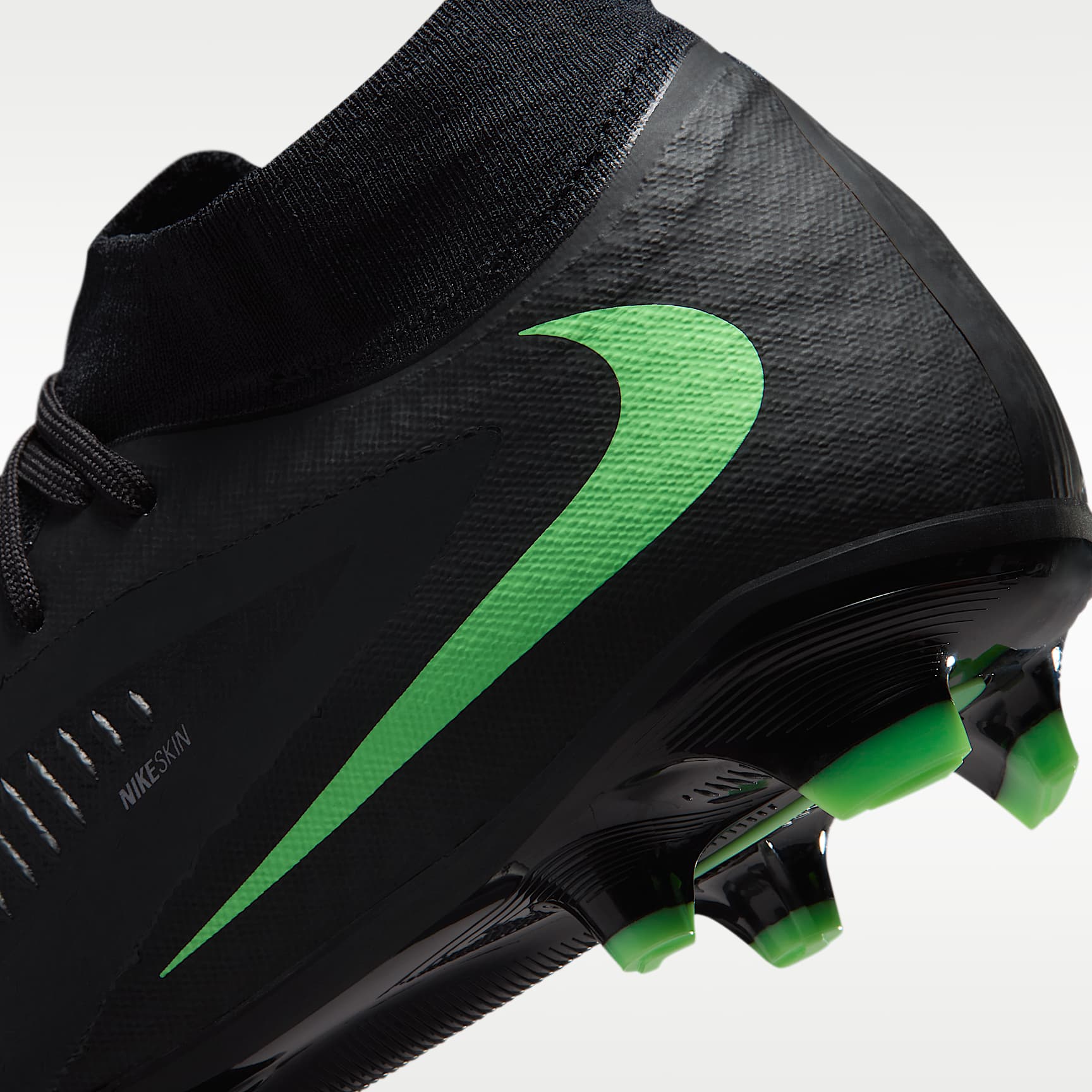 Nike Phantom 6 High Academy Fußballschuh für verschiedene Böden – Schwarz/Schwarz/Illusion Green