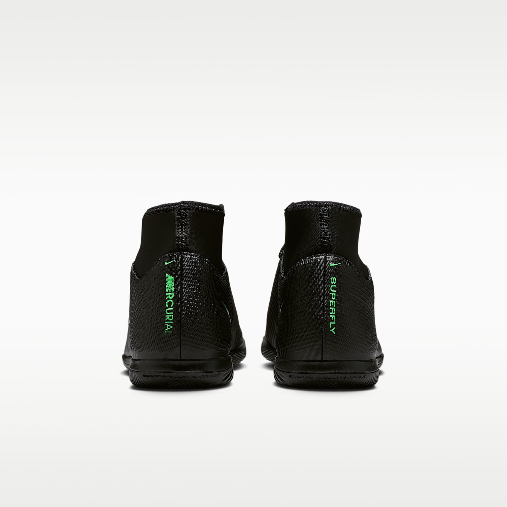 Nike Mercurial Superfly 11 Club High-Top-Fußballschuh für Hallen- und Hartplätze – Schwarz/Schwarz/Illusion Green