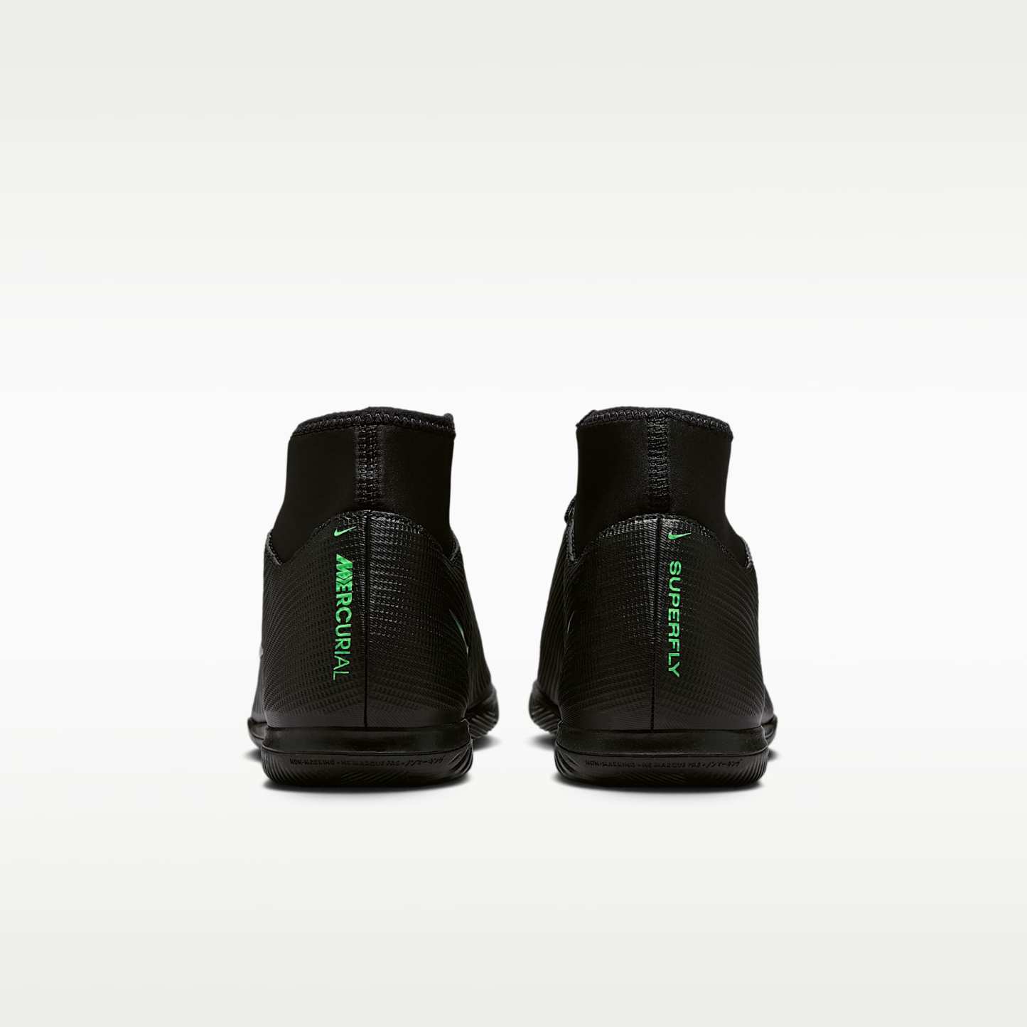 Nike Mercurial Superfly 11 Club High-Top-Fußballschuh für Hallen- und Hartplätze – Schwarz/Schwarz/Illusion Green