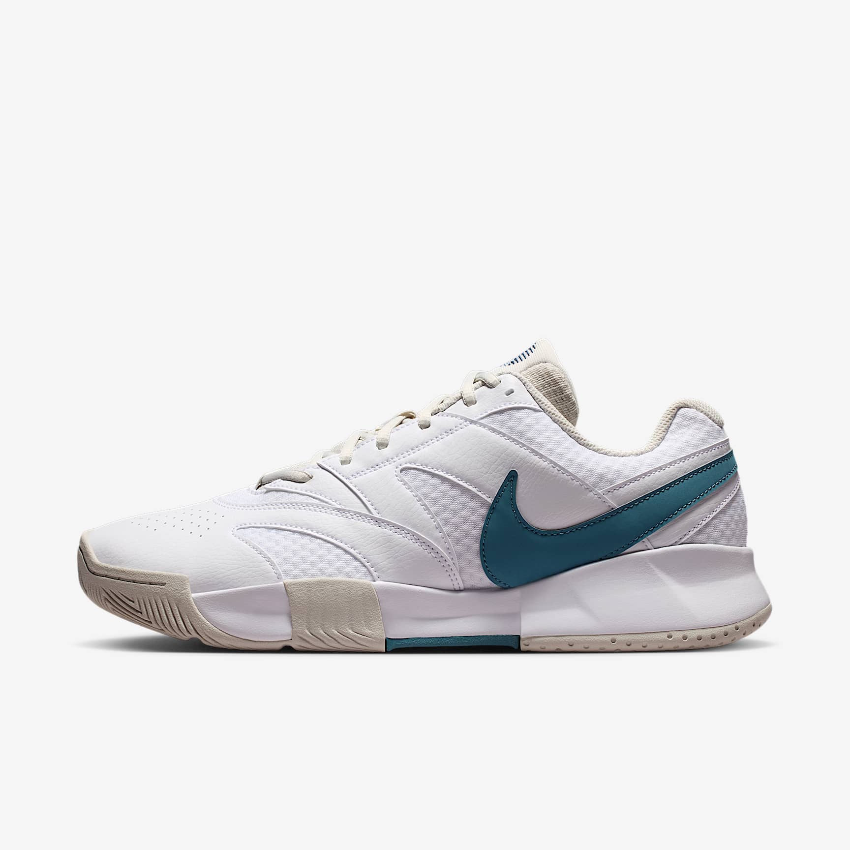 NikeCourt Lite 4 Herren-Tennisschuh – Weiß/Light Bone/New Slate/Smokey Blue