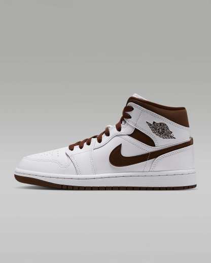 Air Jordan 1 Mid Schuh (Damen) – Weiß/Cacao Wow/Cacao Wow