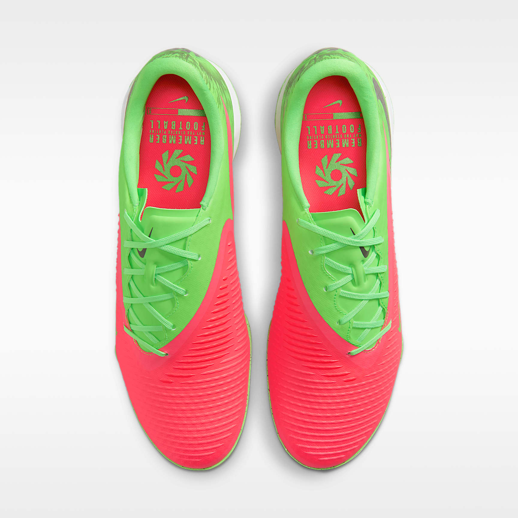 Nike Phantom 6 Low Academy "Erling Haaland" Fußballschuh für Turf – Hot Punch/Green Strike/Schwarz