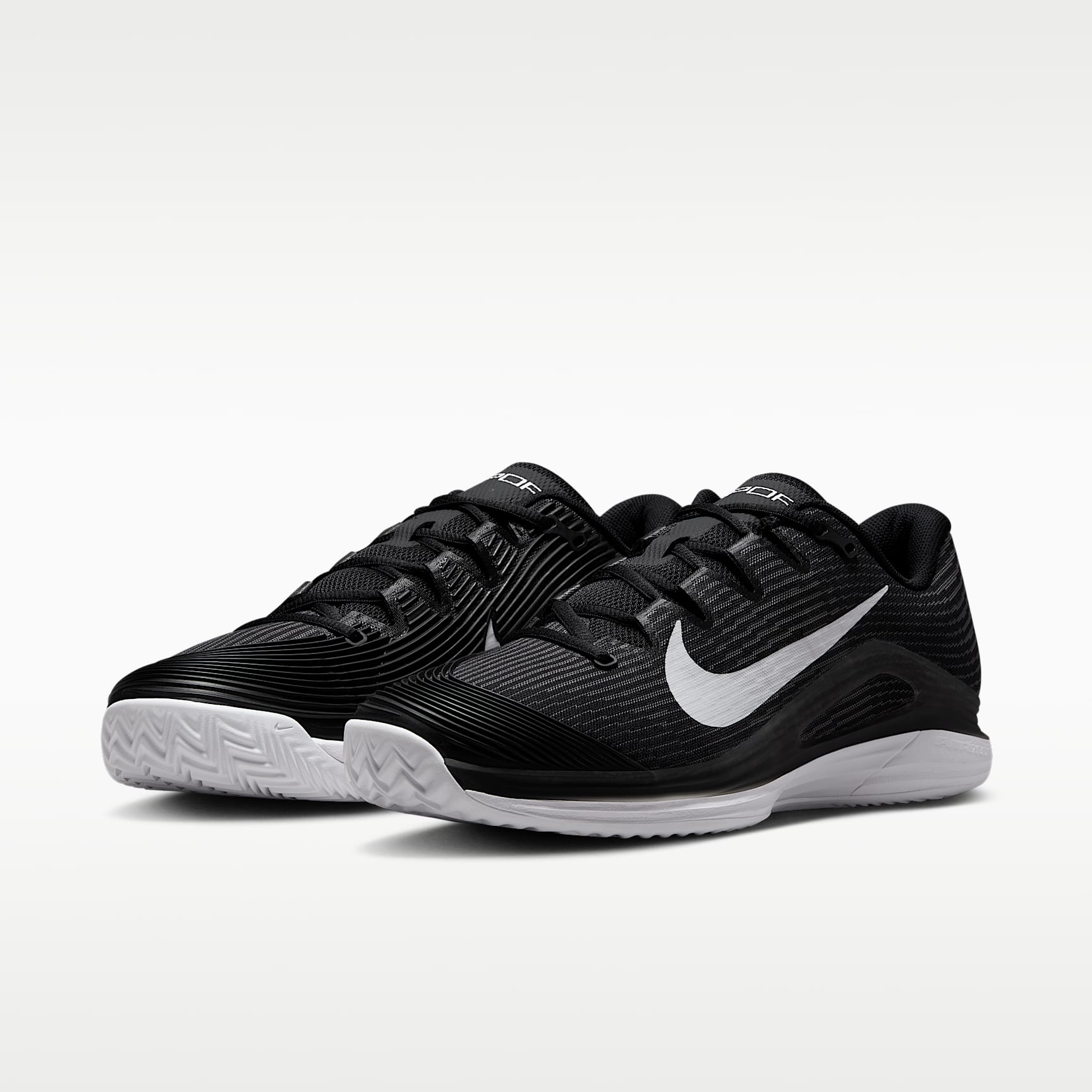 Nike Vapor 12 Clay Court Tennisschuh (Herren) – Schwarz/Dark Smoke Grey/Weiß