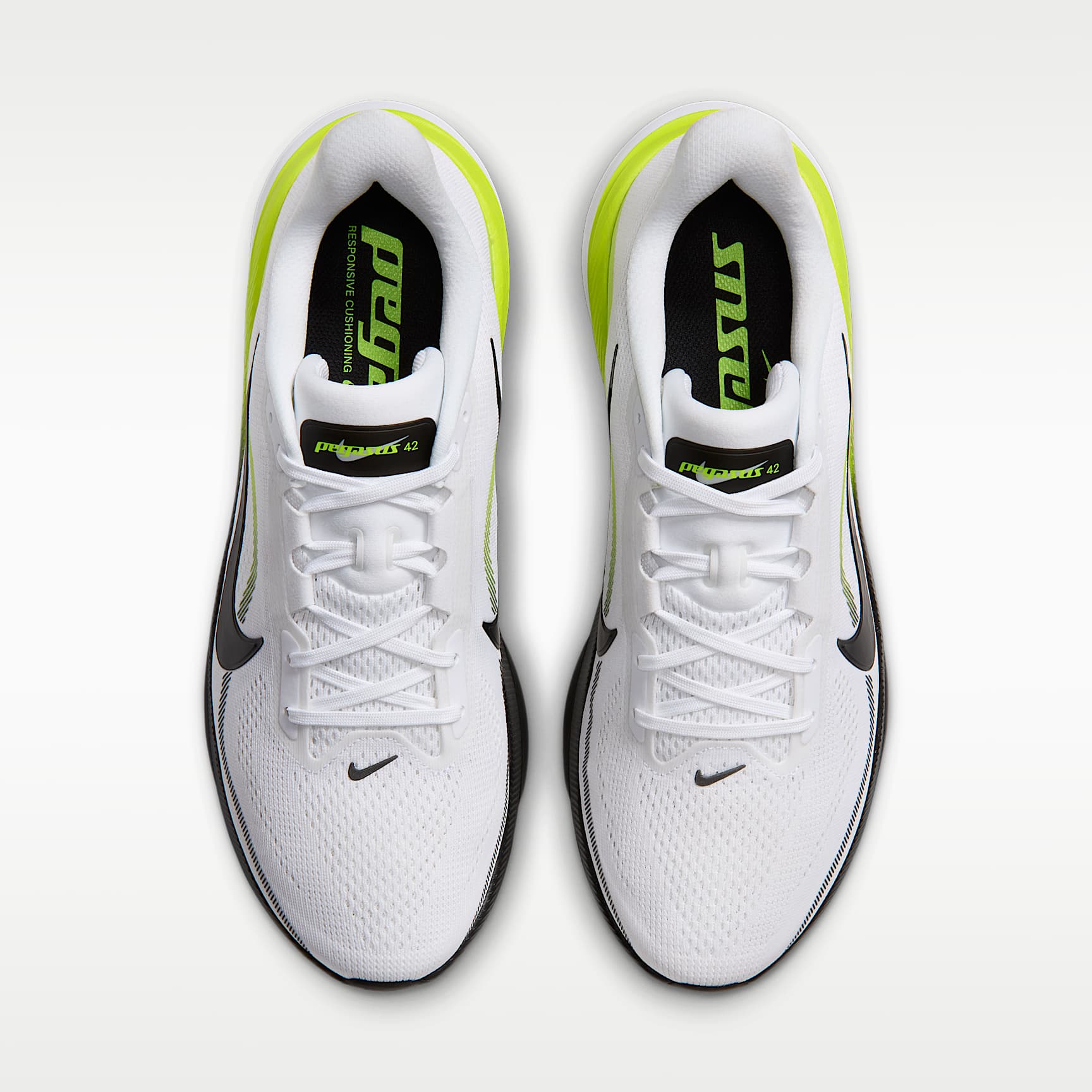 Nike Pegasus 42 Straßenlaufschuh (Herren) – Weiß/Lemon Venom/Weiß/Schwarz