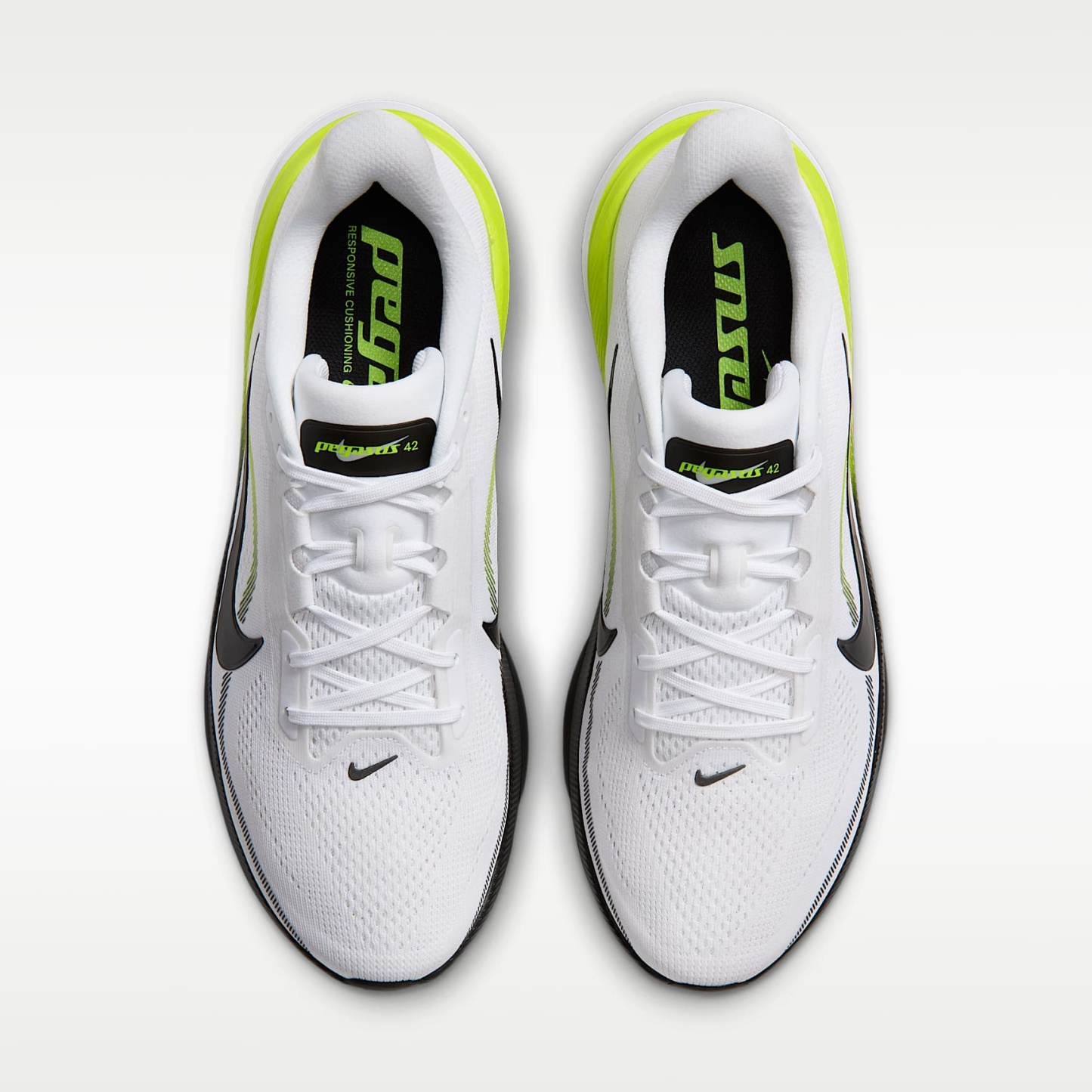 Nike Pegasus 42 Straßenlaufschuh (Herren) – Weiß/Lemon Venom/Weiß/Schwarz