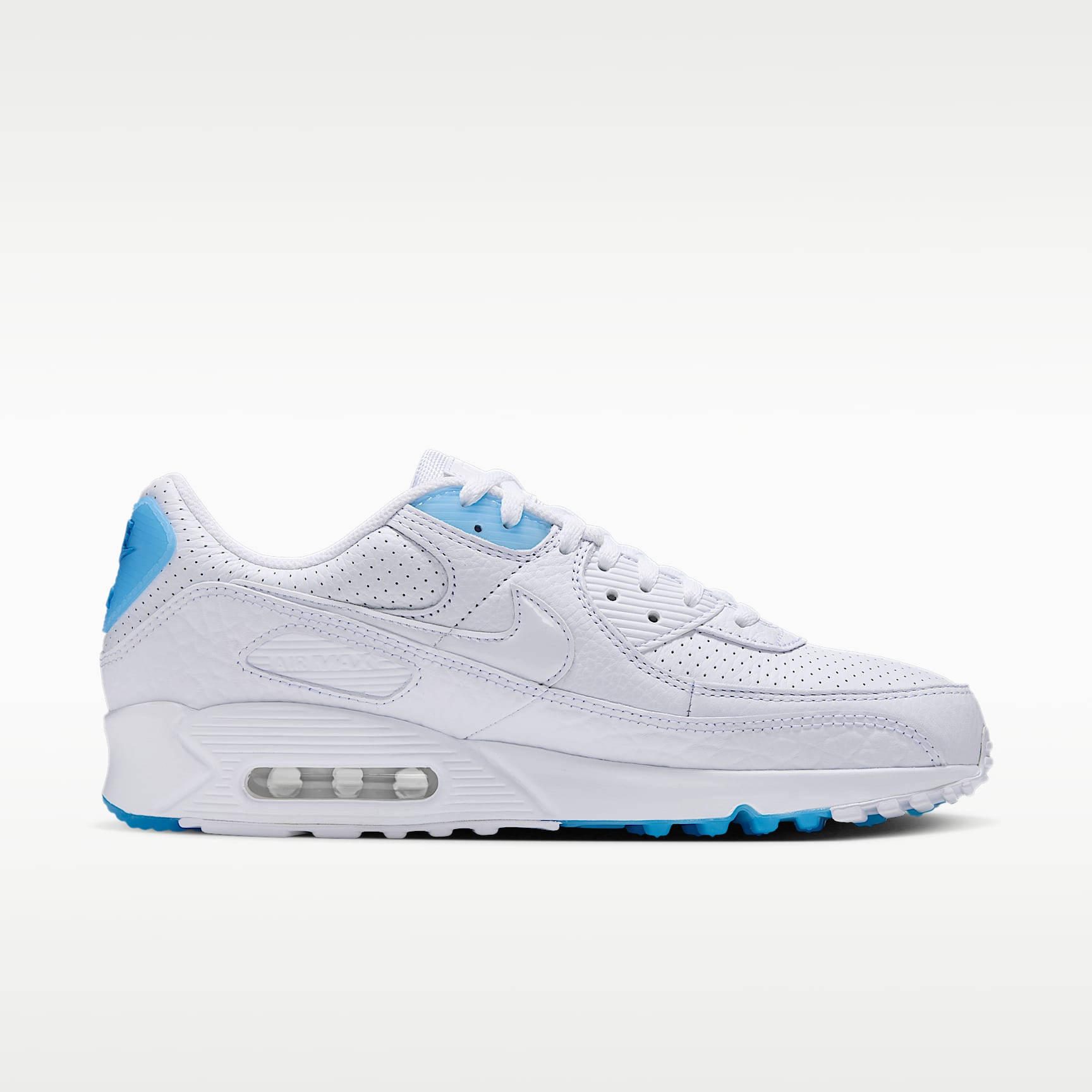 Nike Air Max 90 Schuh (Herren) – Weiß/Aurora Blue/Weiß