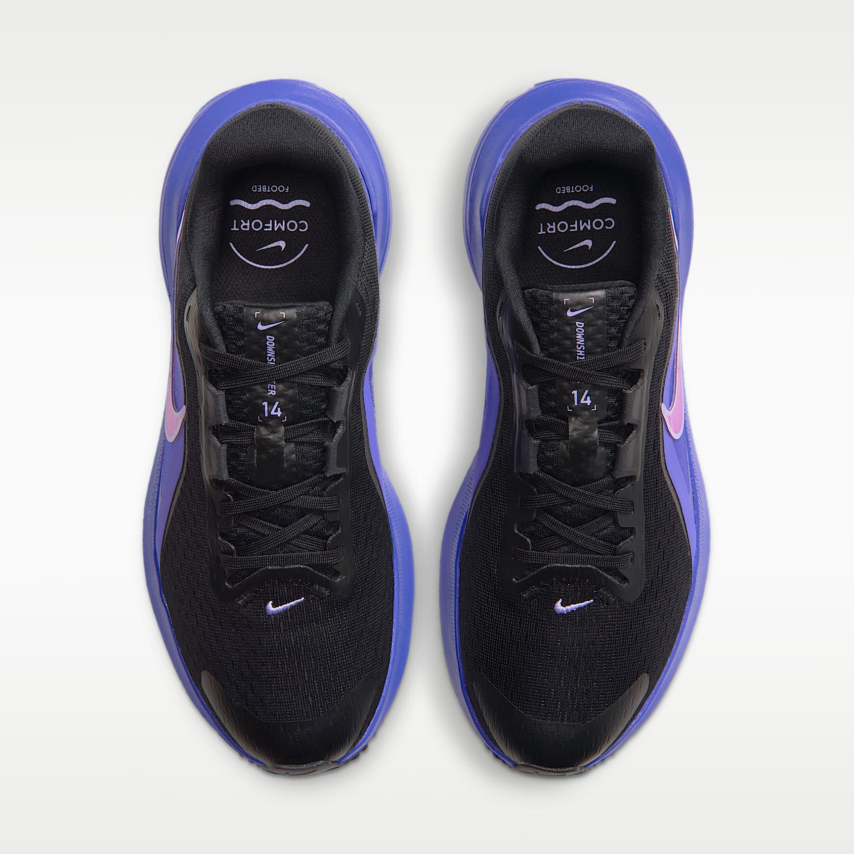 Nike Downshifter 14 Straßenlaufschuh (Damen) – Schwarz/Persian Violet/Gridiron/Vivid Purple