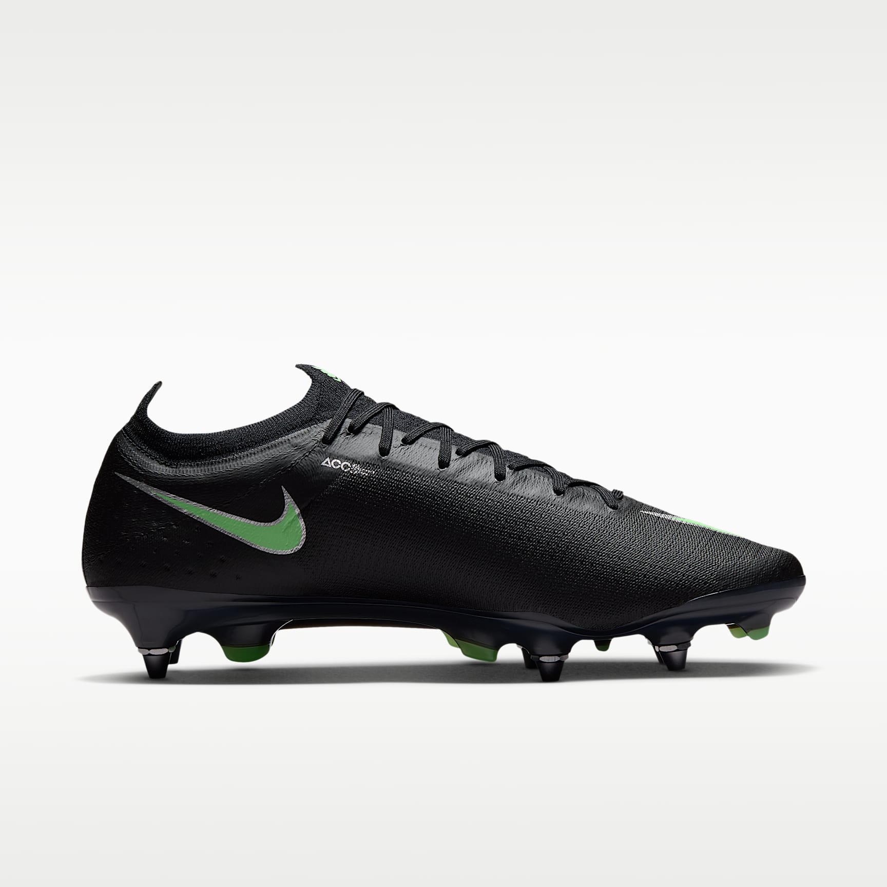 Nike Mercurial Vapor 17 Elite Low-Top-Fußballschuh für weichen Rasen – Schwarz/Schwarz/Illusion Green