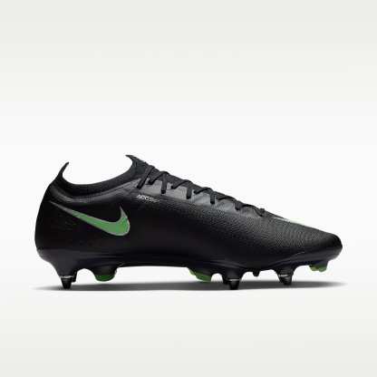 Nike Mercurial Vapor 17 Elite Low-Top-Fußballschuh für weichen Rasen – Schwarz/Schwarz/Illusion Green