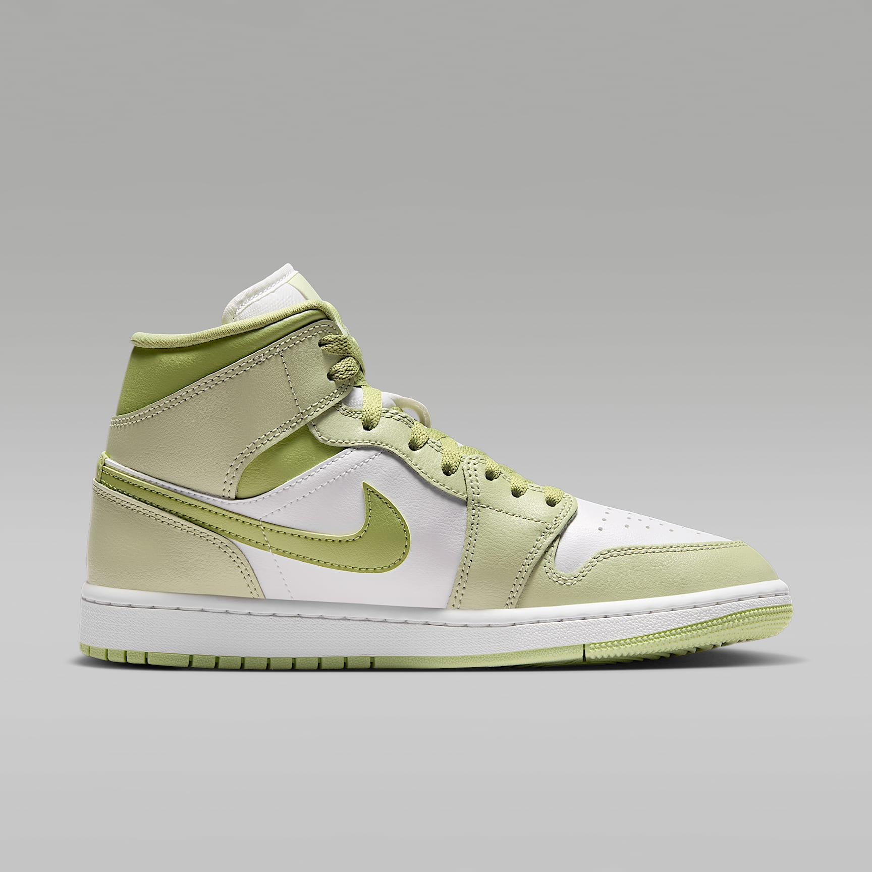 Air Jordan 1 Mid Schuh (Damen) – Olive Aura/Lawn/Coconut Milk/Sail