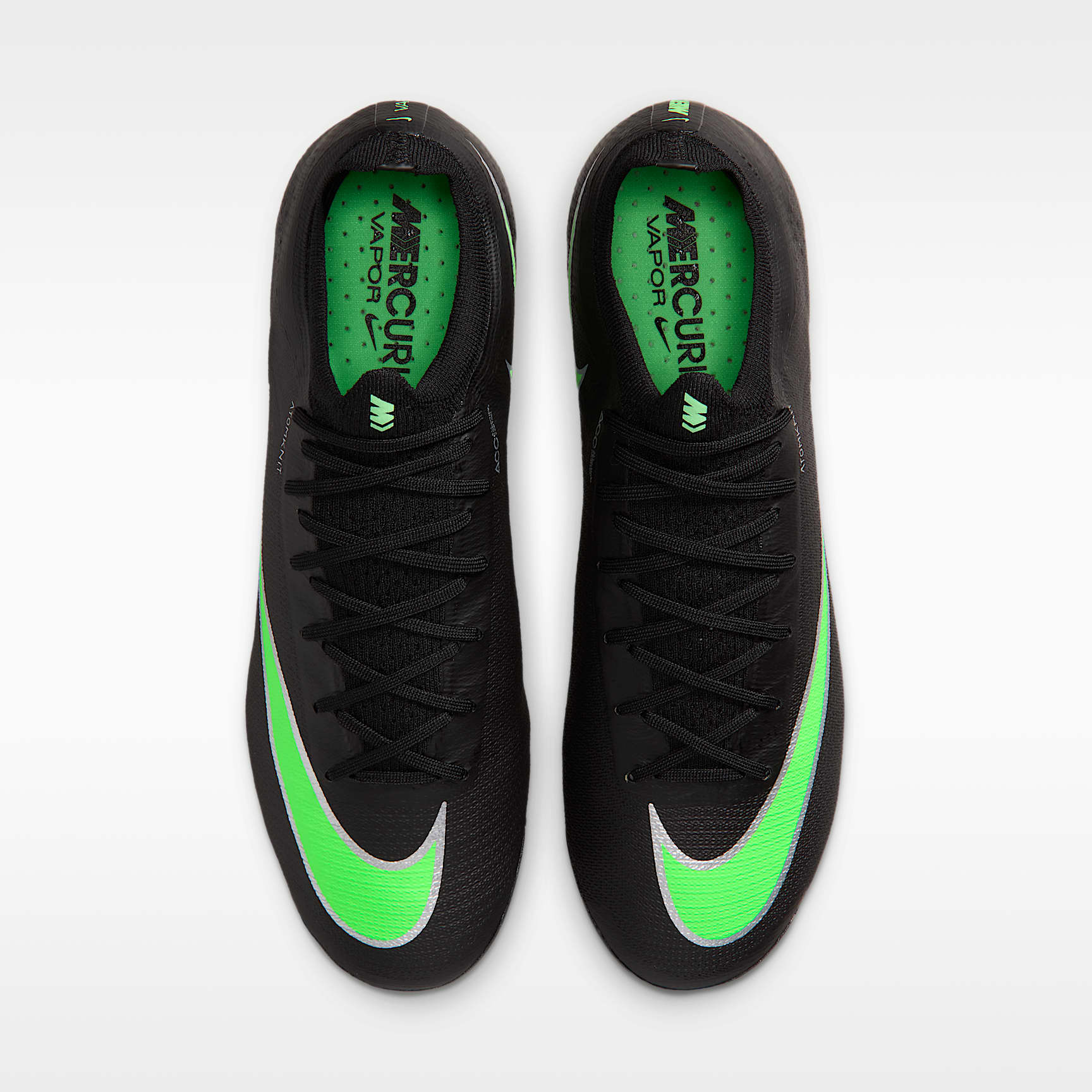 Nike Mercurial Vapor 17 Elite Low-Top-Fußballschuh für normalen Rasen – Schwarz/Schwarz/Illusion Green