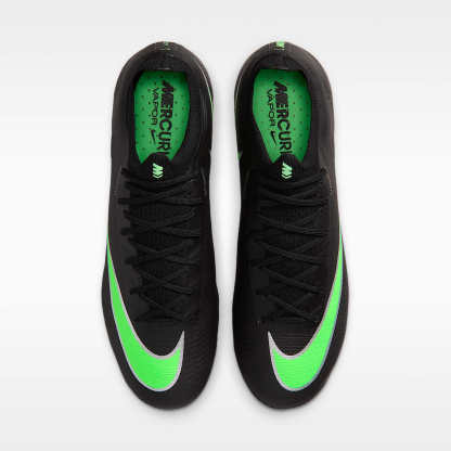 Nike Mercurial Vapor 17 Elite Low-Top-Fußballschuh für normalen Rasen – Schwarz/Schwarz/Illusion Green