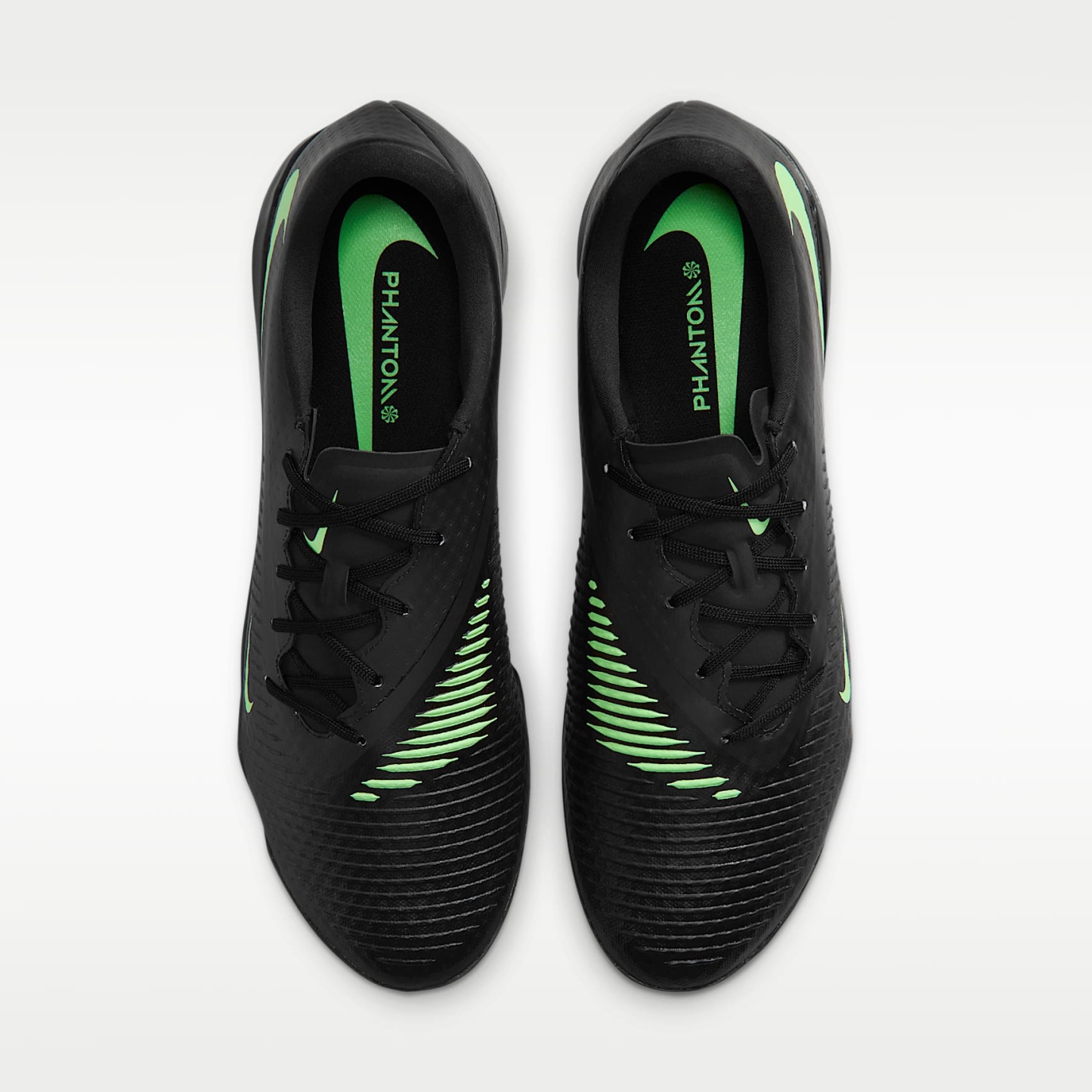 Nike Phantom 6 Low Academy Fußballschuh für Turf – Schwarz/Schwarz/Illusion Green