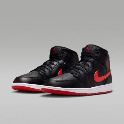 Air Jordan 1 Mid Herrenschuh – Schwarz/Weiß/University Red