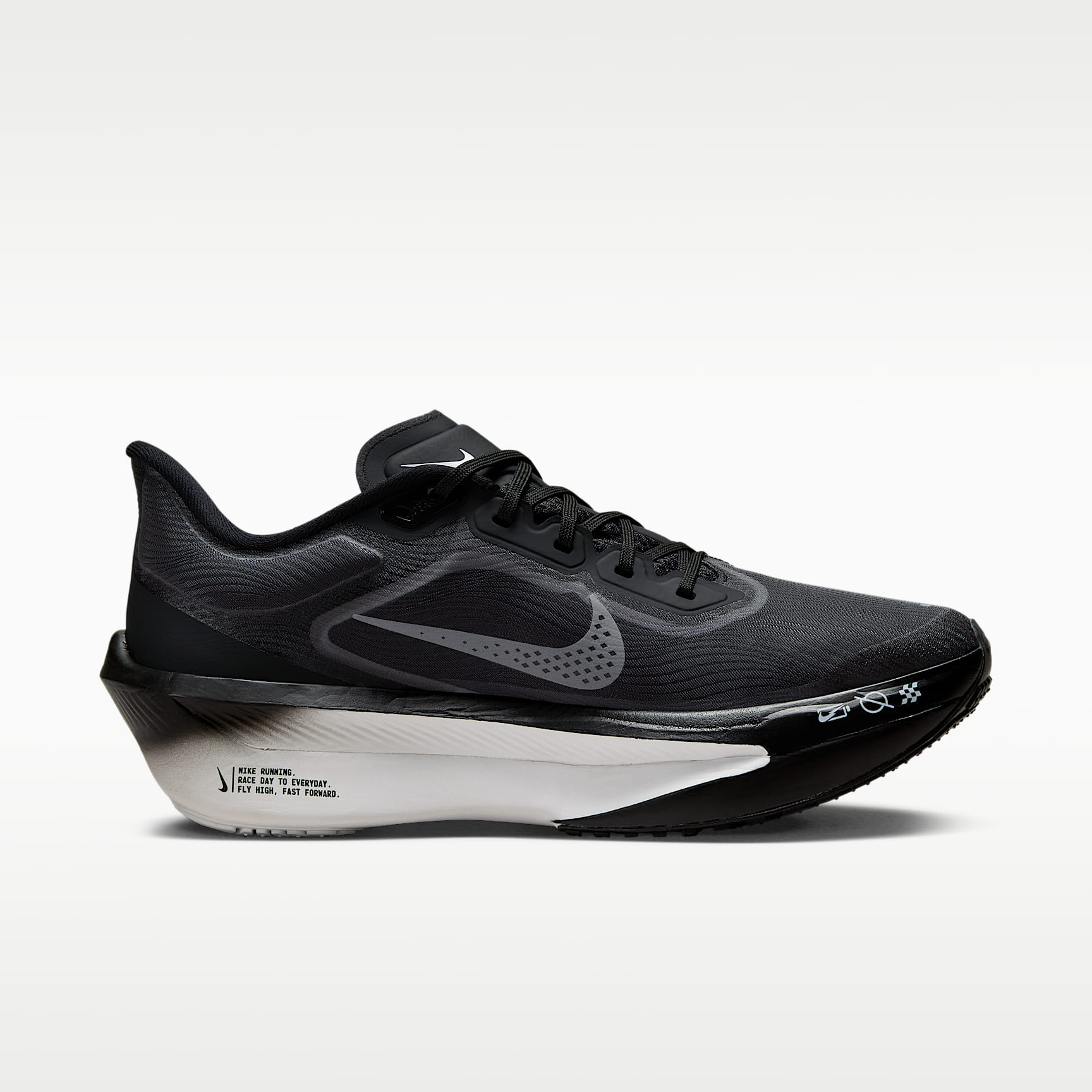 Nike Zoom Fly 6 Straßenlaufschuh für Wettkämpfe (Damen) – Schwarz/Light Smoke Grey/Weiß