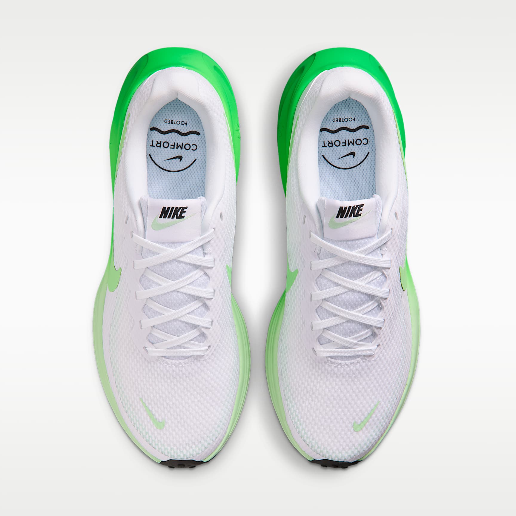 Nike Revolution 8 Straßenlaufschuh (Damen) – Weiß/Cucumber Calm/Green Spark/Illusion Green
