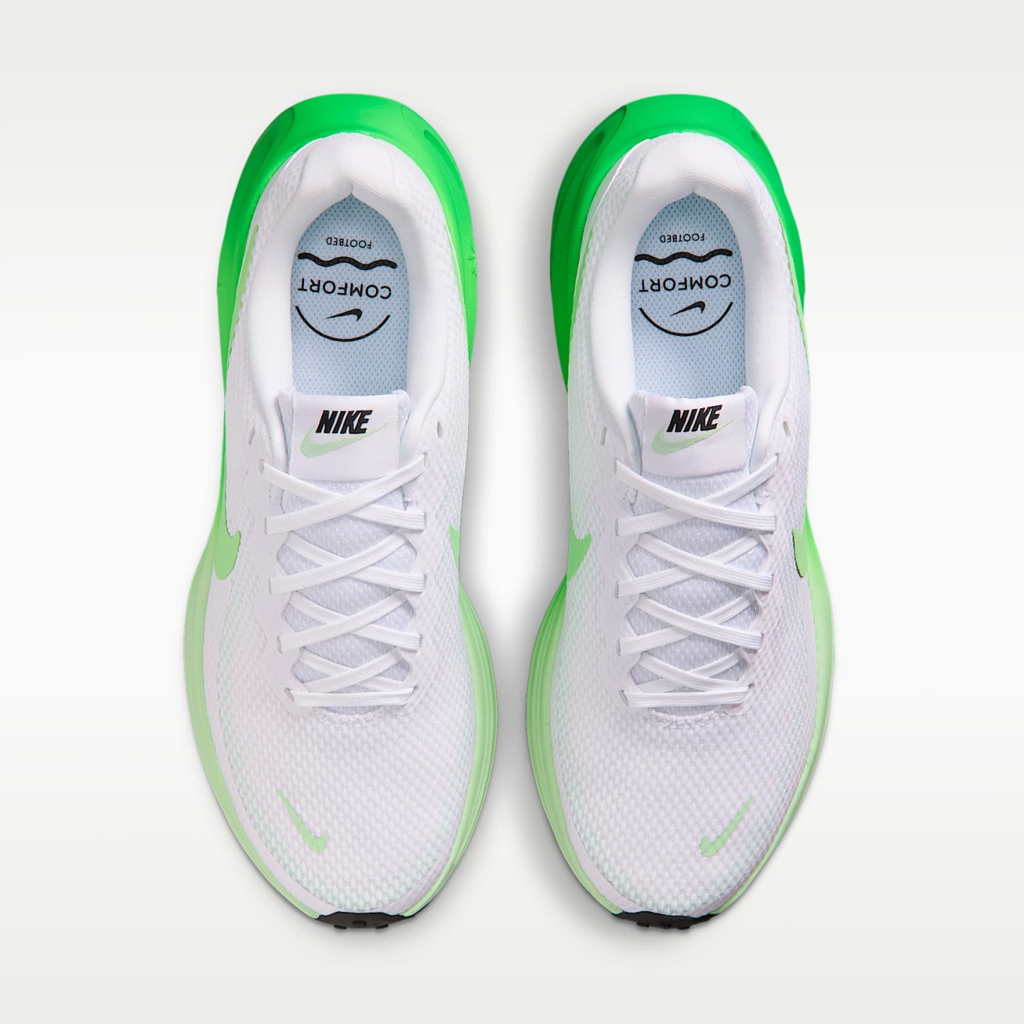 Nike Revolution 8 Straßenlaufschuh (Damen) – Weiß/Cucumber Calm/Green Spark/Illusion Green
