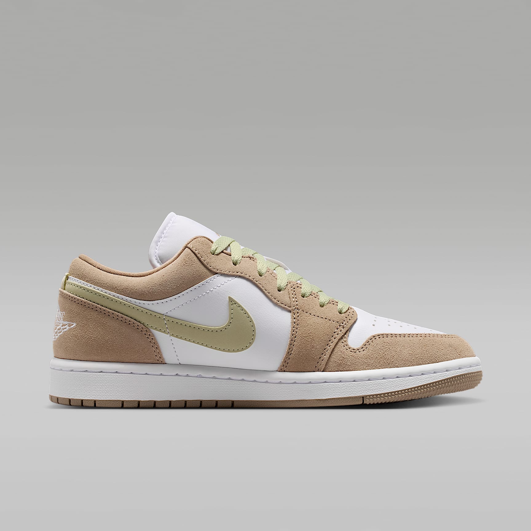 Air Jordan 1 Low Damenschuh – Khaki/Olive Aura/Sail/Weiß