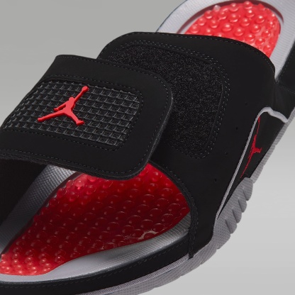Jordan Hydro 4 Retro Herren-Badeslipper – Schwarz/Cement Grey/Fire Red
