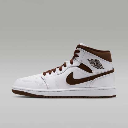 Air Jordan 1 Mid Schuh (Damen) – Weiß/Cacao Wow/Cacao Wow