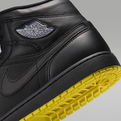 Air Jordan 1 Mid SE Schuh (Herren) – Schwarz/Opti Yellow/Silber