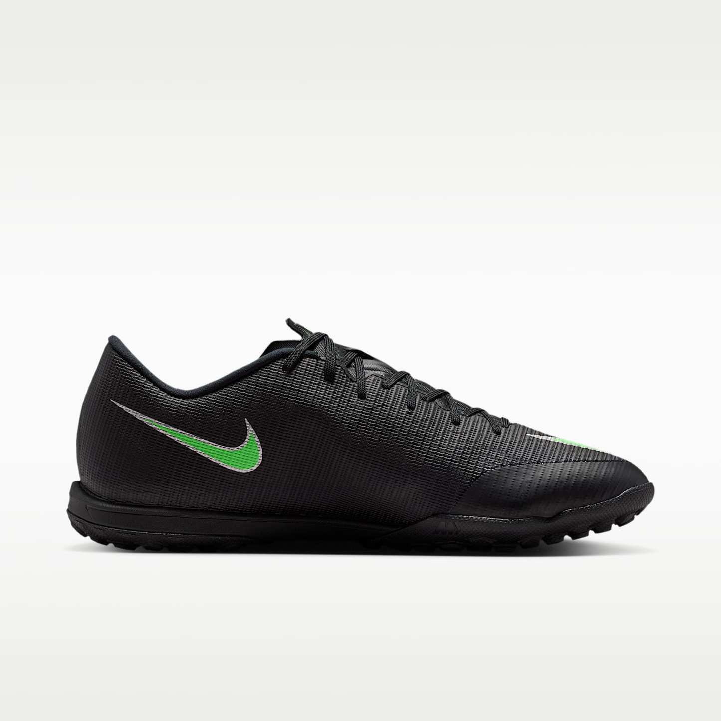 Nike Mercurial Vapor 17 Academy Low-Top-Fußballschuh für Turf – Schwarz/Schwarz/Illusion Green