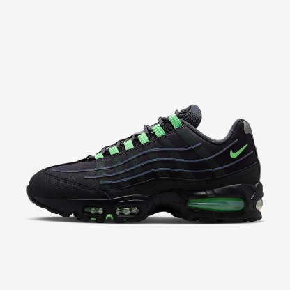 Nike Air Max 95 Big Bubble Tech Schuh (Herren) – Iron Grey/Schwarz/Metallic Silver/Illusion Green